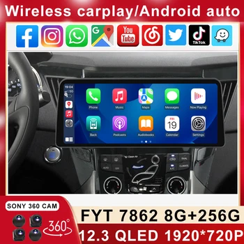12,3 Дюйма 1920*720 QLED Для Hyundai Sonata 6 YF 2009-2014 Android Автомобильный Стерео Мультимедийный Видеоплеер Головное устройство Carplay 4G NET