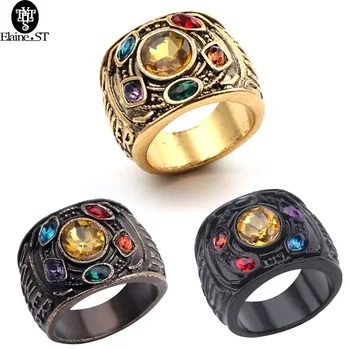 Перчатки Marvel Thanos Infinity, кольцо Героя Мстителей, Винтажное кольцо из сплава, косплей, Коллекционные украшения для мужчин