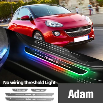 Для Opel Adam 2012-2019 2015 2016 2017 2018, Подсветка порога автомобиля, Индивидуальный Логотип, Светодиодная Лампа для педали Порога, Аксессуары