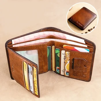 Новый мужской кошелек из кожи Stonego, маленькая мини-сумка для карт, мужской кошелек, карман в стиле ретро