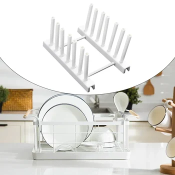 Широко применяемый Новый Прочный и практичный стеллаж для посуды для кухонь, компактный дизайн, пластиковый съемный лоток