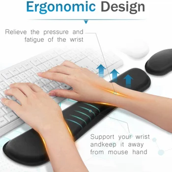 Универсальная клавиатура, подставка для запястья, коврик для мыши из микрофибры с эффектом памяти, Защитный комплект для запястья, игровой коврик для мыши, Офисный игровой коврик для запястья