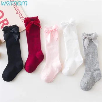 Warmom, детские носки, однотонные полосатые носки для мальчиков на лето и весну, нескользящие носки для новорожденных, хлопковые носки для младенцев для девочек, гетры