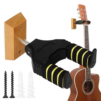 Настенное крепление гитары Деревянный настенный держатель для гитары, Крючок для подставки, Съемные Крючки для гитары, Автоматическая Блокировка для акустической гитары