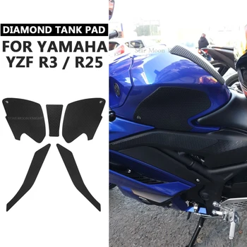 Для Yamaha YZF R3 R25 YZFR3 2019-2023 Боковая Накладка Топливного Бака Защитные Накладки На Бак Наклейки Наклейка Газовый Коленный Захват Тяговая Накладка Tankpad