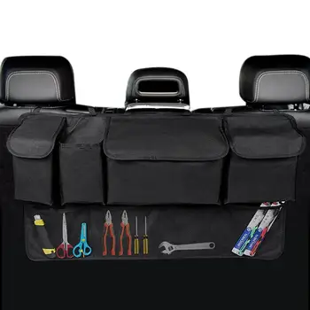 Органайзер для хранения в багажнике автомобиля, Подвесной органайзер на заднем сиденье Автомобиля, сумка для хранения в автомобиле большой емкости С 4 карманами, сумка-органайзер для багажника