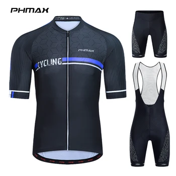 Мужской велосипедный комплект PHMAX Дышащая летняя велосипедная одежда MTB с карманами, мужская велосипедная одежда с губчатой подкладкой Competitve