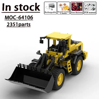 MOC-64106 RC Электрический колесный погрузчик 4x4 в сборе, модель строительного блока • 2351 деталь, строительные блоки, подарок для детей на день рождения, изготовленная на заказ игрушка