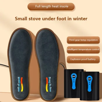 Стельки для обуви с USB подогревом, Электрическая грелка для ног, Зимняя грелка для ног, Женская Мужская вставка, позволяющая ходить, грелки для ног