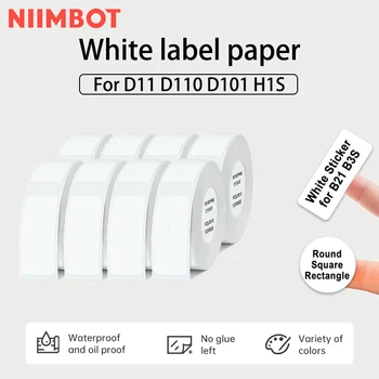 Термоэтикетка Niimbot D11 / D110 / D101 (однотонная), 12-15 мм, именная наклейка, однотонная бумага для этикеток