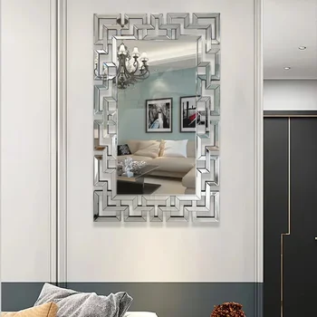 Высококачественное настенное декоративное зеркало с серебряными полированными полыми зеркалами для домашнего отеля