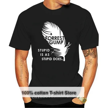 Фирменная мужская футболка с круглым вырезом и коротким рукавом с принтом Forrest Gump Stupid Is As Stupid Does Tee