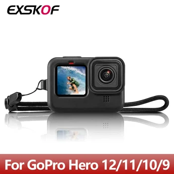Силиконовый чехол, защищающий от падения, защитные чехлы, крышка объектива с ремешком для аксессуаров для экшн-камер GoPro Hero 12 11 10 9
