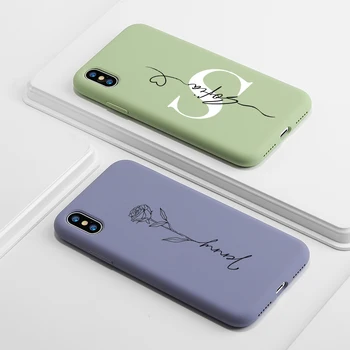 Пользовательское Название Силиконовый Чехол Для Телефона Flower Heart для iPhone 11 Case 12 Pro Max SE 2020 6 6S 7 8 Plus 10 X XS XR Cover Original Coque