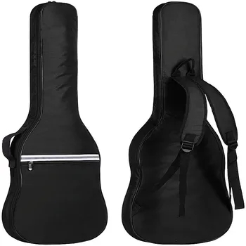 Рюкзак для гитары с двойным ремнем, однотонная сумка для фолк-гитары, хлопковый 40-дюймовый рюкзак для укулеле толщиной 7 мм, ткань Оксфорд