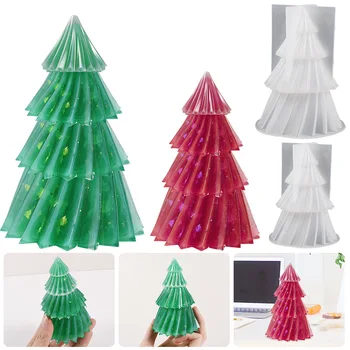 Формы из хрустальной смолы в полоску, оригами, украшение для Рождественской елки, свечи, Гипсовая силиконовая форма 