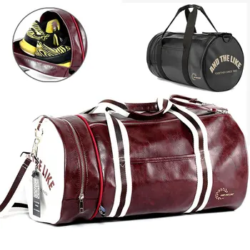Спортивная спортивная сумка для женщин, мужские сумки через плечо с карманом для обуви, для занятий фитнесом, водонепроницаемая Кожаная дорожная сумка, спортивные сумки