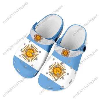 Домашние сабо с Аргентинским флагом, Водонепроницаемая обувь на заказ, Мужская Женская Обувь для подростков, Аргентинская обувь, Садовые сабо, Дышащие Пляжные тапочки с отверстиями
