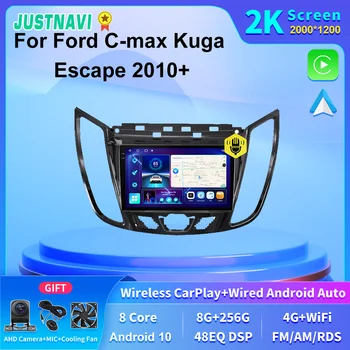 JUSTNAVI 2K Экран 4G LTE GPS Навигация Автомобильный Мультимедийный Радио Стерео Для Ford C-max Kuga Escape 2010 2011 2012 2013 2014 2015