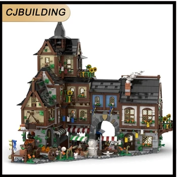 4745 шт. Городская архитектура, средневековый центр города, модельные строительные блоки, ретро дом с видом на улицу, MOC-134085, кирпичные игрушки, MOC-134085