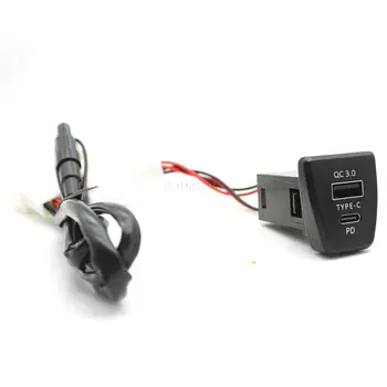 Аксессуары Автоматическое Зарядное Устройство TYPE-C PD QC3.0 USB Интерфейс Двойной Разъем для Зарядного устройства для телефона Toyota RAV4 5th XA50 2019 2020