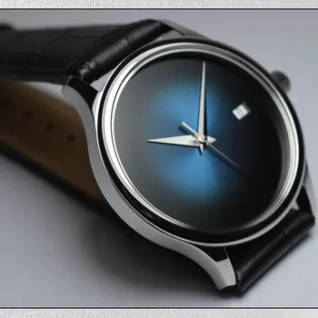38,5 мм ультратонкие автоматические механические часы Tianjin ST1812 с автоподзаводом, Календарь, водонепроницаемое сапфировое стекло, мужские часы