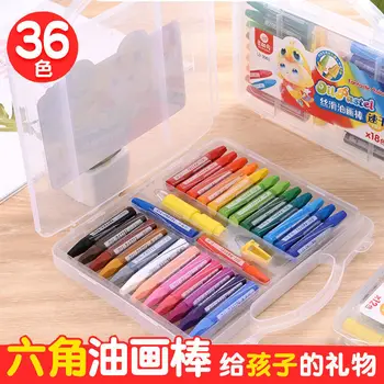 Цветной детский набор масляной пастели, 24-цветная 36-цветная кисть для рисования, цветные моющиеся мелки для детского сада.