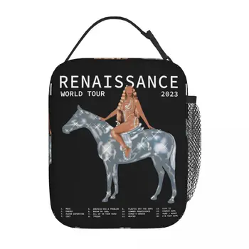 Торговая марка Beyonce Renaissance Tour Изолированная сумка для ланча для работы, коробки для хранения продуктов, Многоразовый термоохладитель Bento Box