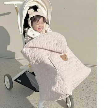 Зимнее плюшевое одеяло для коляски, защита от ветра, тепло, корейская версия, детские аксессуары, утолщенное удобное одеяло