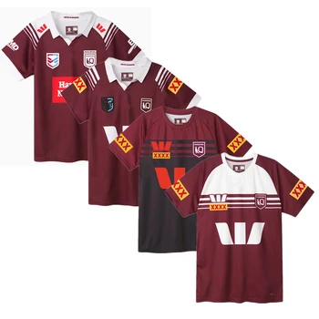 Дети, женщины, мужчины, QLD Maroons регби джерси, Австралия, Квинсленд, молодежная футболка для регби, футболка с индивидуальным названием и номером