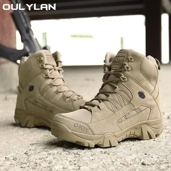 Армейские тактические ботинки, мужская военная непромокаемая рабочая обувь для пустыни, Тренировочная альпинистская походная обувь, Мужские походные ботинки на открытом воздухе