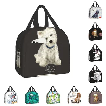 Милая утепленная сумка для ланча с собакой Вест Хайленд Уайт терьер для женщин, термос-холодильник для щенков Westie, термос для кемпинга и путешествий