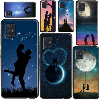 Чехол Moon couple Lover art Для Samsung Galaxy A51 A71 A31 A11 A20 A30S A40 A50 A70 A20e A21S A12 A32 A42 A52 A72