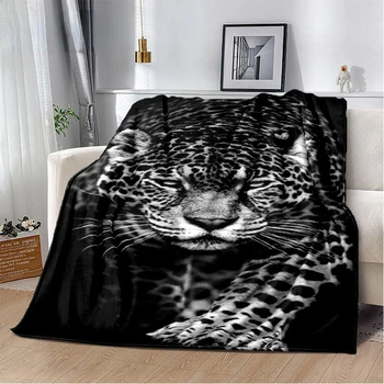3D животное, Леопард, Гепард, Мультяшный зверь, Мягкое плюшевое одеяло, Фланелевое одеяло, плед для гостиной, спальни, кровати, дивана, пикника