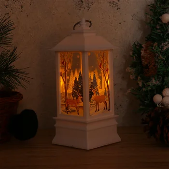 Декоративный фонарь в рождественской тематике, Очаровательная ночная лампа, изысканная настольная светодиодная лампа для домашней спальни (Большой белый лось без