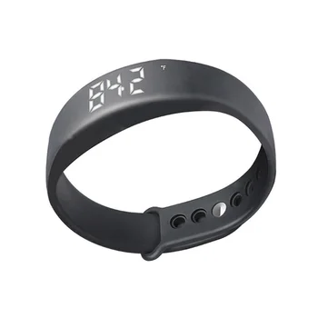 Многофункциональный Умный браслет-браслет с шагомером / Термометром / Монитором сна / вибросигнализацией (черный)