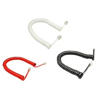6 ФУТОВ 4-жильный спиральный провод Кабель телефонной трубки Телефонная соединительная линия RJ9 1,85 м/72,8 дюйма Черный/красно-белый