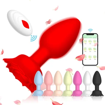 Вибрационная Розовая Силиконовая Анальная пробка для массажа анальной пробки с дистанционным управлением Секс-игрушки для женщин, Мужская мастурбация, Игры для взрослых, Товары