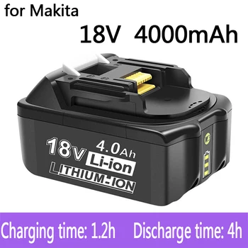 Сменный литий-ионный 100% оригинальный аккумулятор Makita 18V 4 Ah перезаряжаемый со светодиодным индикатором уровня заряда для электроинструмента LXT BL