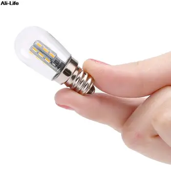 Светодиодная лампа E12 220V E12 LED С высоким ярким стеклянным абажуром Чисто Теплое белое Освещение для швейной машины Холодильник