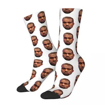 Осенне-зимние носки Унисекс в стиле Харадзюку с мемами Канье Уэста, Дышащие баскетбольные носки рэпера