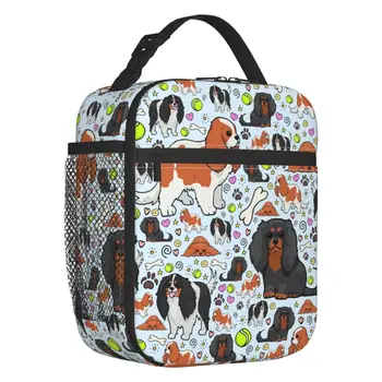 Термоизолированная сумка для ланча Cavalier King Charles Spaniel, для любителей собак, Многоразовый контейнер для ланча для школы, Многофункциональная коробка для еды