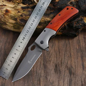 2023 Складной нож с деревянной ручкой для самообороны и выживания в дикой природе, высокой твердости и острый походный нож
