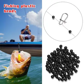 Высококачественные пробки, ночные пластиковые рыболовные поплавки, бусины круглой мягкой и твердой формы черного цвета