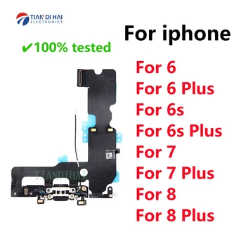 Оригинальная плата зарядного устройства PCB Flex для iPhone 6 6S 7 8 Plus 6splus 7plus 8plus Разъем USB-порта Док-станция для зарядки платы Гибкий кабель