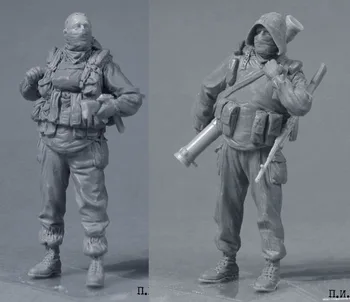 Неокрашенный комплект 1/35 Бойцов спецназа включает 2 фигурки из смолы, миниатюрный гаражный набор