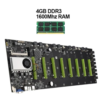 Материнская плата для майнинга P8DC BTC-D37 8 x PCIE 16X /4 x USB2.0 / 4G DDR3 Sodimm CPU Group