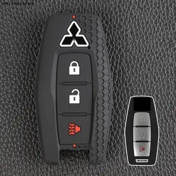Силиконовый умный пульт дистанционного управления Силиконовый брелок для ключей от автомобиля, цепочка, чехол, держатель, протектор, 3 кнопки для Mitsubishi Outlander 2023 2022