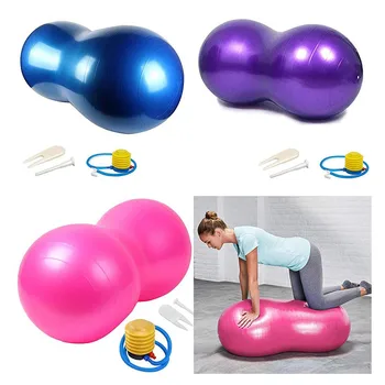 Мяч для пилатеса и йоги, мяч для упражнений с арахисом, надувной толстый балансирующий мяч с ручным насосом для занятий йогой, фитнесом, физиотерапией.