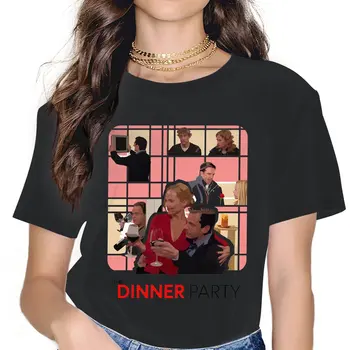 Женские футболки для званого ужина, Офис, Майкл Скотт, ТВ, Эстетическая Винтажная женская одежда, Свободные топы с графическим рисунком